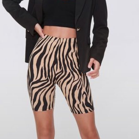 Forever 21 Pants - Tiger Print Biker Shorts